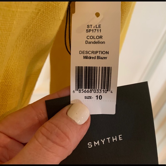 SMYTHE Mildred Linen Blazer, Size 10 - Picture 9 of 12